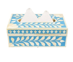 Caja de pañuelos de alta calidad, caja de pañuelos con incrustaciones de hueso hechas a mano para restaurante de Hotel con servilletero de color personalizado - Product Image 4