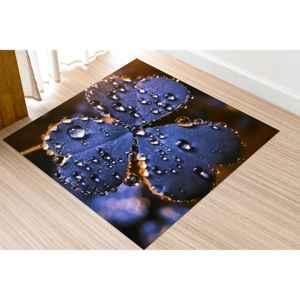 Tapis imprimé avec des gouttes d'eau sur des fleurs, tapis de salon, tapis en chenille - Product Image 4