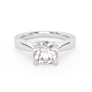 Bague solitaire en diamant rond pour elle - Product Image 1