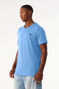 Camiseta de Cuello Redondo para Hombre, Personalizada, Premium, Económica, Azul Cielo, Algodón Jersey Sencillo, Manga Corta, Fabricación de Ropa OEM - Product Image 2