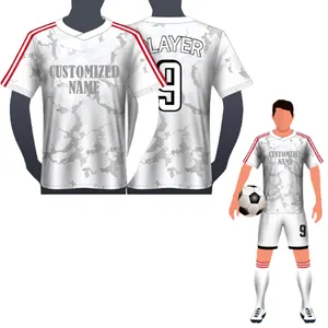 足球美国装备制服青年足球服套件制造商海军上将制服廉价足球服球衣衬衫快干