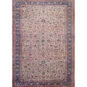 Alfombra de Lana Azul Aalam Anudada a Mano con Patrón Floral y Abstracto para Entrada, Dormitorio o Pasillo - Pae-6381 - Product Image 1