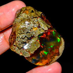 Pierre précieuse brute d'opale éthiopienne, pierre précieuse en vrac, opale de feu multiple, pierre précieuse d'opale naturelle, opale éthiopienne brute, 124 ct. R-209 - Product Image 3