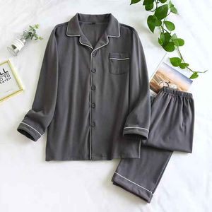 Conjunto de Pijama de Manga Larga con Botones y Diseño de Ribetes, el Más Vendido, Camisa y Pantalones para Dormir - Product Image 3