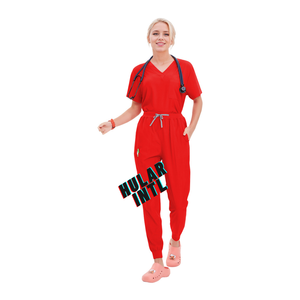 Uniformes hospitaliers de jogging à taille élastique de couleur claire grande taille personnalisés ensembles de gommage confortables pour médecins et infirmières - Product Image 4