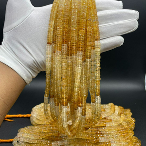 Citrine dorée à facettes 5-7mm perles de pneu pierre précieuse en vrac pour bijoux faits à la main - Product Image 2