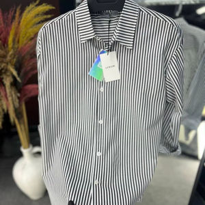 Camisa de Vestir de Satén con Estampado de Lunares para Hombre, Casual, Manga Larga, con Botones, para Primavera, Verano, Playa, Ligera, Transpirable, Teñida - Product Image 1