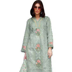 New Designer Party Wear Organza Fabric Coding Work <b>Festive</b> Wear Salwar Kameez Pakistani Party Wear Dresses - Product Image 1