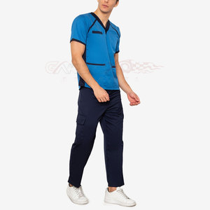 Ensemble de costume de gommage pour hommes avec un design classique et une coupe ample pour le personnel de l'hôpital et du laboratoire Costume de gommage pour hommes avec un lavage facile - Product Image 2
