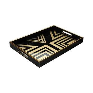 Bandeja de Servir de Madera Esmaltada de Lujo, Bandeja de Madera para Alimentos para Cocina del Hogar - Product Image 1