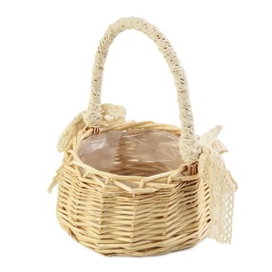 Panier en rotin naturel fait à la main avec poignée, panier de rangement tissé, organisateur de maison écologique - Product Image 1