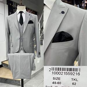 Durable Slim Fit Mens Suit 80% Lana 20% Poliéster para una apariencia elegante de larga duración - Product Image 5