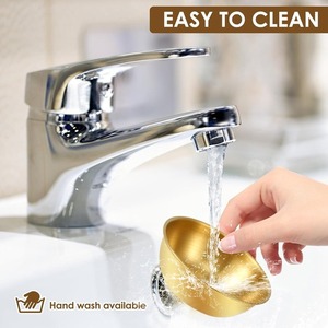 Ensemble de 6 pièces de tasses à sauce pratiques en acier inoxydable 6 cuillères bols soucoupes en or écologiques pour la maison, la cuisine et les fêtes - Product Image 6