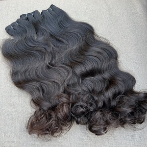Unprocessed Virgin Cuticle Intact Hair Bundle Vendors Bulk Double Drawn Weft Raw Indian Temple Human Hair Extensions - Product Image 1