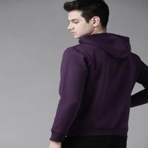 De base vierge non extensible tricoté hommes sweats à capuche LOGO personnalisé Slim Fit chaud Anti-boulochage pull hommes capuche fabriqué en inde - Product Image 3