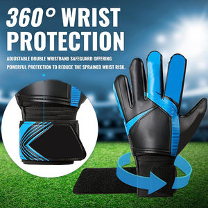 Gants de football en cuir respirants antidérapants à poignées solides de meilleure qualité du Pakistan Style extérieur uni pour les gardiens de but - Product Image 4