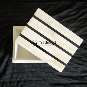 Caja de incrustaciones de hueso y fregona de diseñador, almacenamiento de joyas, regalo decorativo hecho a mano, decoración decorativa de Tradebyd - Product Image 1