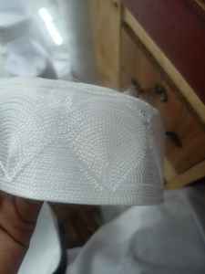 Chapeau de prière musulman pour hommes, en coton blanc, brodé, ajustable, gaufré, de qualité supérieure, en maille, style arabe, Dubaï, Malaisie, vente en gros - Product Image 6