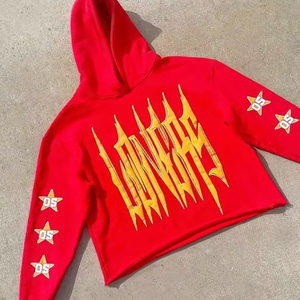 Pull-over chaud à capuche avec impression bouffante personnalisé Vêtements d'hiver Nouvelle mode à la mode Sweat à capuche en coton mélangé pour hommes - Product Image 3