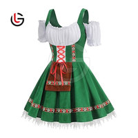 Dirndl bavarois décontracté grande taille, couleur unie, pour femme, 100% coton, idéal pour la saison estivale allemande et les festivals de bière, costume traditionnel d'Oktoberfest