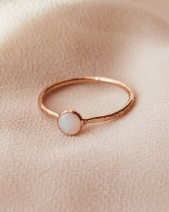 Ethiopian <b>Opal</b> Stone <b>Ring</b> Solid 925 Sterling <b>Silver</b> Hammer Texture Band 18k Gold Plated Wedding Engagement <b>Ring</b> Fine Jewelry - Product Image 2