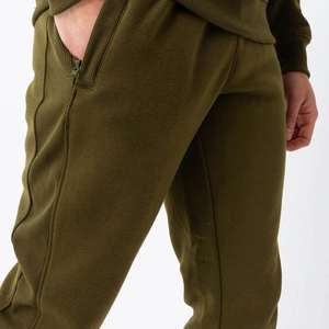 Conjunto de chándal elegante verde oliva para hombre, tela suave y cómoda con puños elásticos para gimnasio, correr, ropa informal para descansar - Product Image 5