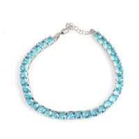 Bracelet ajustable en argent sterling 925 avec pierre bleue sertie en canal, technologie d'incrustation 0,5 cm, code stock WGBL467, occasions cadeaux