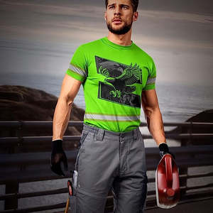 Camiseta deportiva OEM con ribete reflectante hecha a medida, manga corta de punto ligero, secado rápido, nuevo diseño, impresión personalizada - Product Image 4