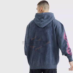 Sudadera con Capucha de Invierno, Estilo Contemporáneo, Lavado Ácido, Poliéster/Algodón, Resistente al Viento, Ecológica, Bordada, Lisa, Teñida, al Mejor Precio, ODM - Product Image 4