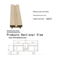 Ligne de finition décorative en fibre de bois de bambou de grade E0 B1, longueur personnalisée 3m, pour la conception de murs et de plafonds décoratifs
