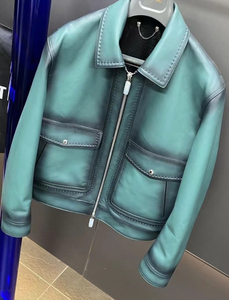 Men's Zipper <b>Lined</b> Business Leather <b>Jacket</b> Blazer with Pockets Stand Collar Canvas Fabric Winter Waterproof Windproof Outdoor - Product Image 2