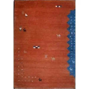 Alfombra Gabbeh india hecha a mano, única en su tipo, de 6'3 x 4'6 - Product Image 1