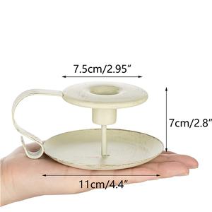 ที่ตั้งเทียนสีงาช้างของตกแต่งบ้านเครื่องประดับโลหะแบบพกพาที่จับเรียบสำหรับการดูแลทำความสะอาด - Product Image 3