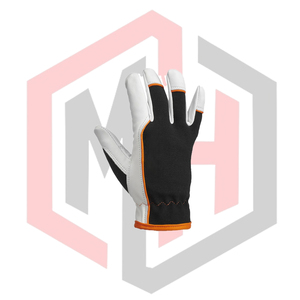 Gants de mécanicien en cuir, anti-vibration, antidérapants, poignet en tricot, protection des mains, cuir fendu personnalisé - Product Image 2