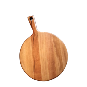 Tabla de Cortar Redonda de Madera con Asas, 1.5 cm de Grosor, Utensilio de Cocina Ecológico para Cortar Pizza - Product Image 1