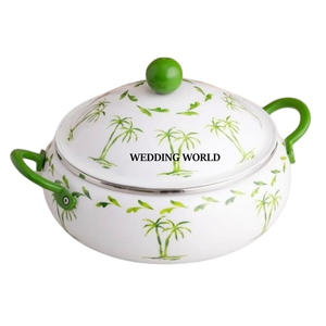 Stainless Steel Food Warmer Wedding And Event Decorative Casserole Round Shape New Collection Fancy Metal Hotpot - Product Image 4