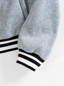 OEM Unisex Varsity <b>Jacket</b> Women's Breathable Letterman <b>Jacket</b> Custom Embroidery <b>Quilted</b> Leather Sleeves Long Nylon Spandex - Product Image 5