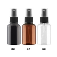 Bouteille pulvérisateur fine brume PET 50 ml avec impression de logo personnalisé, conteneur cosmétique rond rechargeable