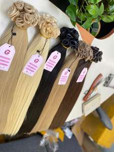 Uxury-mechones rectos de pelo marrón y Rubio, cabello virgen alineado con cutículas de colores, venta al por mayor de ietham - Product Image 6