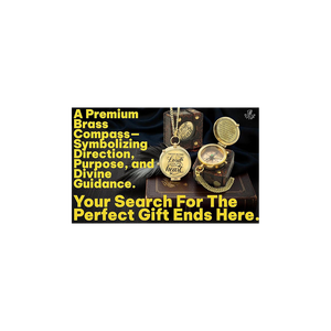 Boussole en laiton antique faite à la main avec étui en cuir Faites confiance au Seigneur pour les activités de plein air comme le pointeur d'affichage à cadran de randonnée - Product Image 5