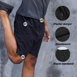 Men's Custom Sports Training Shorts Double <b>Layer</b> Gym Running Wear Solid Eco-Friendly Custom Gym Running Short Set for Men - Product Image 3