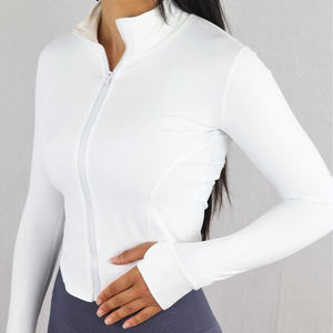 แจ็กเก็ตมีซิปทรงสลิมฟิตของผู้หญิงสำหรับเล่นกีฬาออกกำลังกายและเล่นยิมเสื้อโยคะดีไซน์เพรียวบาง - Product Image 5