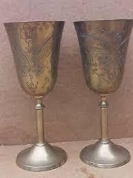 แก้วไวน์ทองเหลืองโบราณสลักลายทำมือ ถ้วยโลหะสำหรับดื่ม สไตล์โบราณ ของใช้ในบาร์ ของขวัญแต่งงาน ภาชนะบนโต๊ะอาหารสุดหรู - Product Image 6