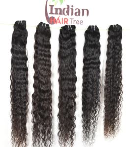 100% cutícula sin procesar alineada Color negro Paquete de extensiones de ondas rizadas Virgen estilo indio cabello humano materia prima para la venta - Product Image 1