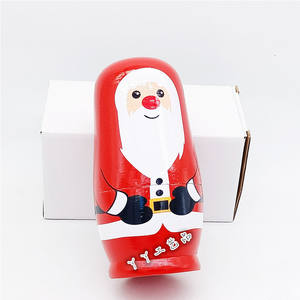 6 pezzi di Babbo Natale e pupazzo di neve in legno russo nidificazione bambole matrioska dipinte a mano per il regalo di natale e decorazione della casa - Product Image 3