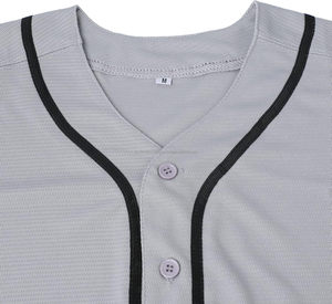 High Quality Baseball Jersey V-Neck Softball Full Button Sleeveless Jerseys for <b>Men</b> - Product Image 6