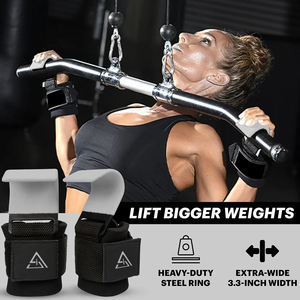 Poignées de musculation robustes, crochets de musculation, sangles de poignet de musculation robustes, crochets de musculation avec rembourrage - Product Image 5