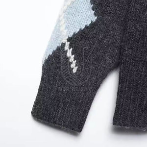 Suéter Cárdigan de Invierno para Mujer con Logotipo Personalizado, Servicio OEM, Color Sólido, Tejido de Punto, Manga Larga, Diseño Vintage Informal, Alta Calidad, Transpirable - Product Image 4