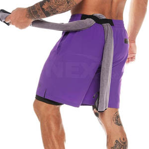 High Manufacturer's Premium Quality Men's Double <b>Layer</b> Shorts High Street Style Solid Pattern Anti-Wrinkle Feature Online Sale - Product Image 4