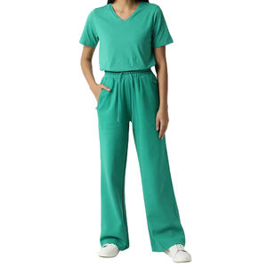 Pantalons de survêtement amples à jambes larges pour femmes, pantalons de survêtement amples en coton uni, pantalons de survêtement évasés pour femmes et service OEM - Product Image 6